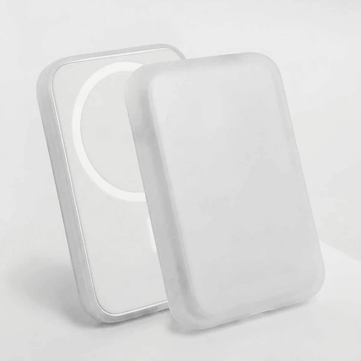 1Pcs Transparent White TPU Charging Case Protector, Compatible With Apple's Original MagSafe Wireless Power Bank