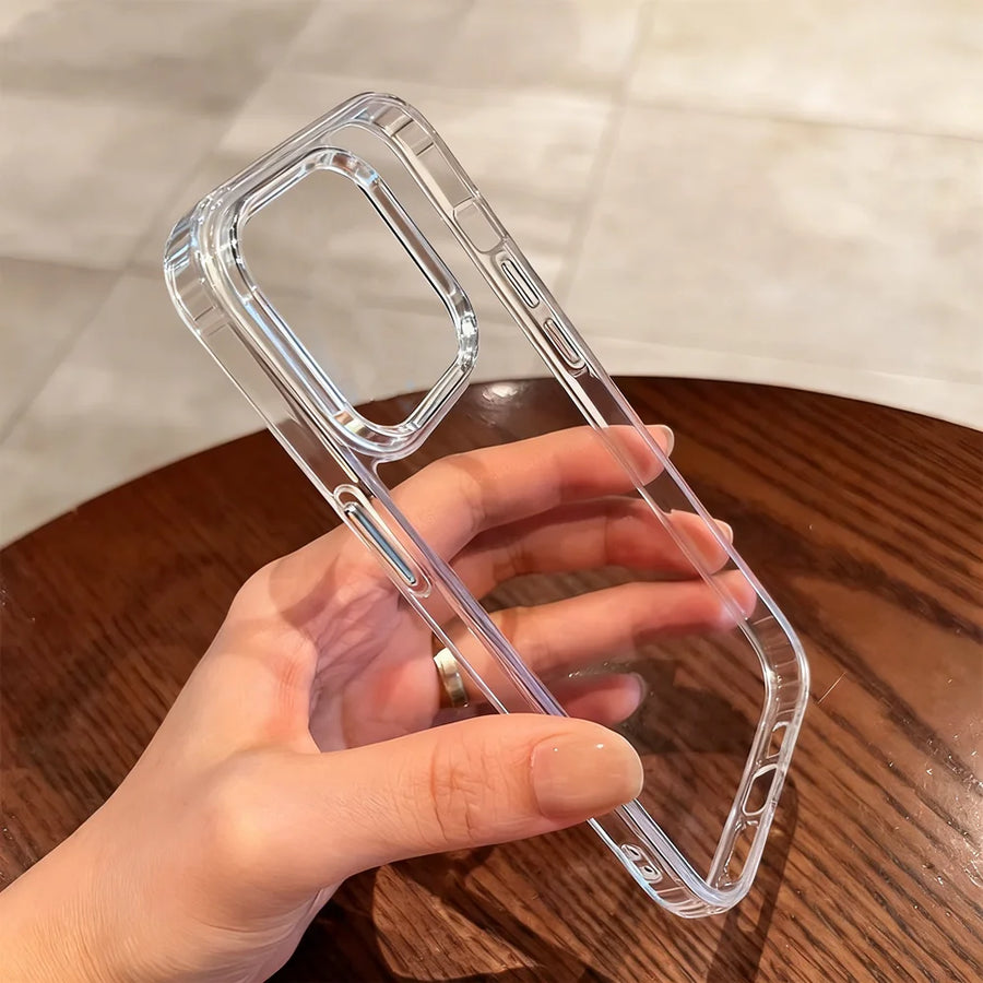 Luxury Transparent Phone Case For iPhone 18 17 Air 16 15 14 Plus 13 12 11 Pro Max Shockproof HD Clear Hard Acrylic Back Cover