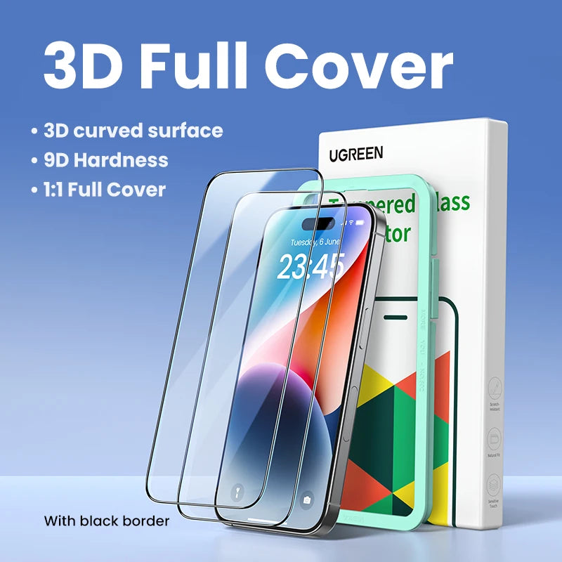 UGREEN 2PCS Screen Protector For iPhone 18 17 16 15 14 13 Pro Max Tempered Glass For iPhone 16 Plus Screen Protectors 15pro Film