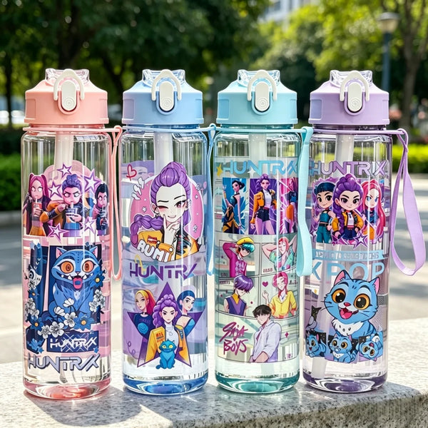 Water Bottles 750ml High-capacity Drinking Straw Cup Portable Girl Outdoor Bottles Office School Kid School Gym Sport