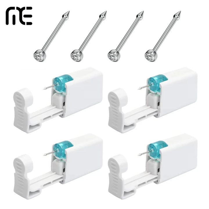 2/4PCS Disposable Nose Piercing Gun with Built-in Nose Studs Safe Sterile Ear Piercing Body Jewelry