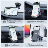 Multi-Scene Phone Mount with One-Click Lock Retractable Arm Strong Suction 360° Rotation for Car & Office