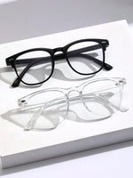 1-2-3PCS Unisex Square Plastic Frame Trendy Anti-Blue Light Clear Glasses For Back To School Clothing Accessories.