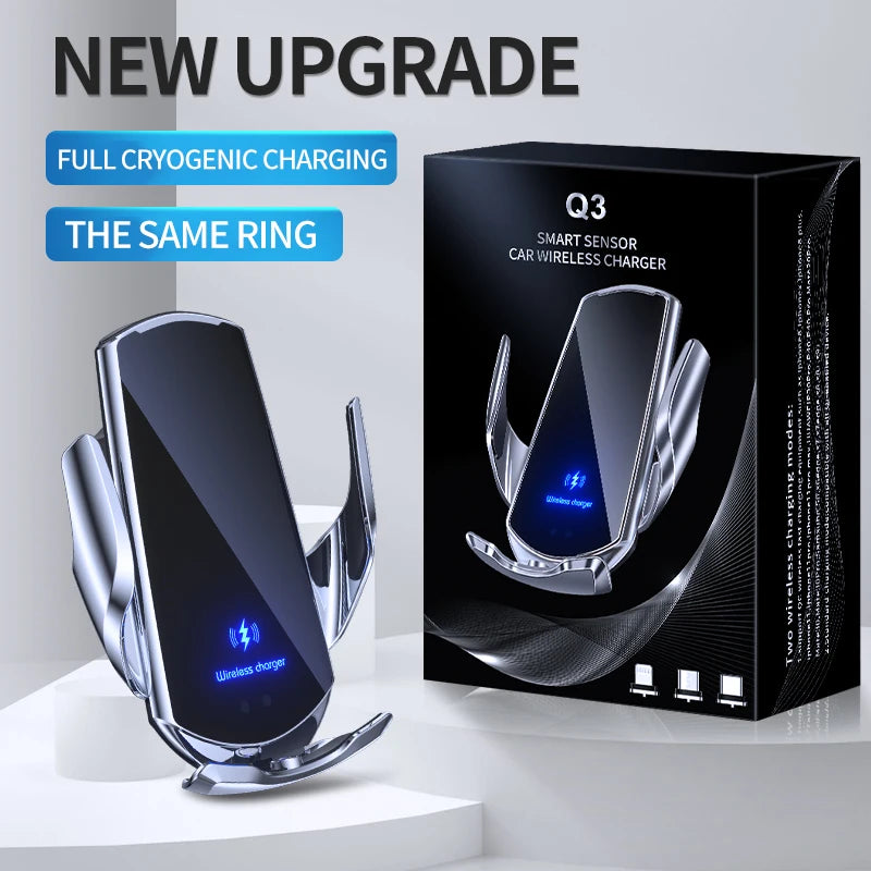 New Upgrade Car Magneti Mobile Phone Holder 15W Wireless Charging Portable Cellphone Bracket Stand In Auto Interior Accessories