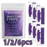 1/2/6Pcs Purple Teeth Whitening Strips, Dry Sticker Design, Portable Travel Teeth Brightening Patches for Daily Oral Care