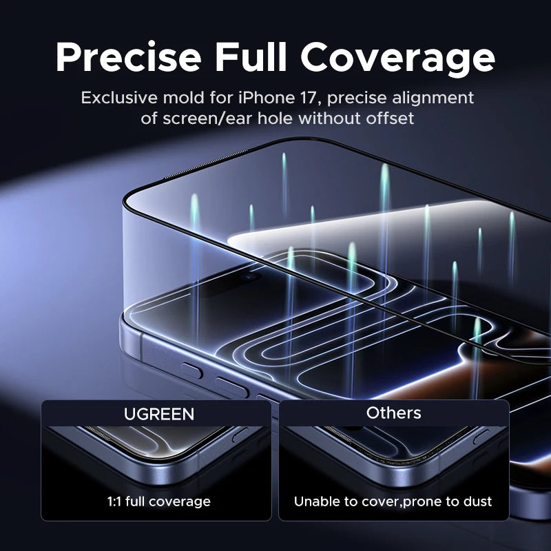 UGREEN 2PCS Automatic Dust-free Screen Protector For iPhone 17 Pro Max Tempered Glass For iPhone 17 16 Pro 17Pro Air Phone Film