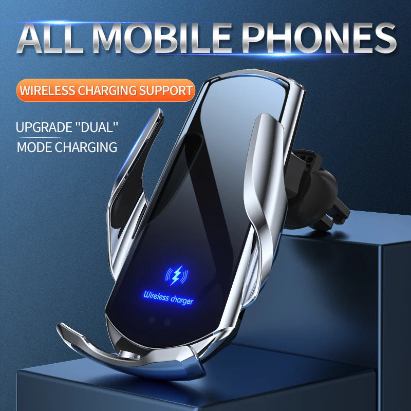New Upgrade Car Magneti Mobile Phone Holder 15W Wireless Charging Portable Cellphone Bracket Stand In Auto Interior Accessories
