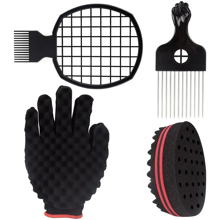 Magic Twisted Hairstyle Sponge Set, Male and Female Curling Combs, African Curling Combs, Styling Tools