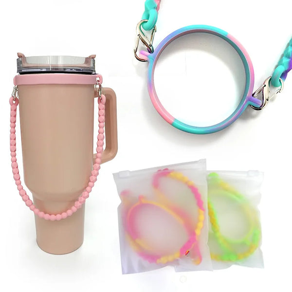 Water Bottle Handle - Soft Silicone Holder, Sling, Lanyard Fits Most 8-40oz Bottles