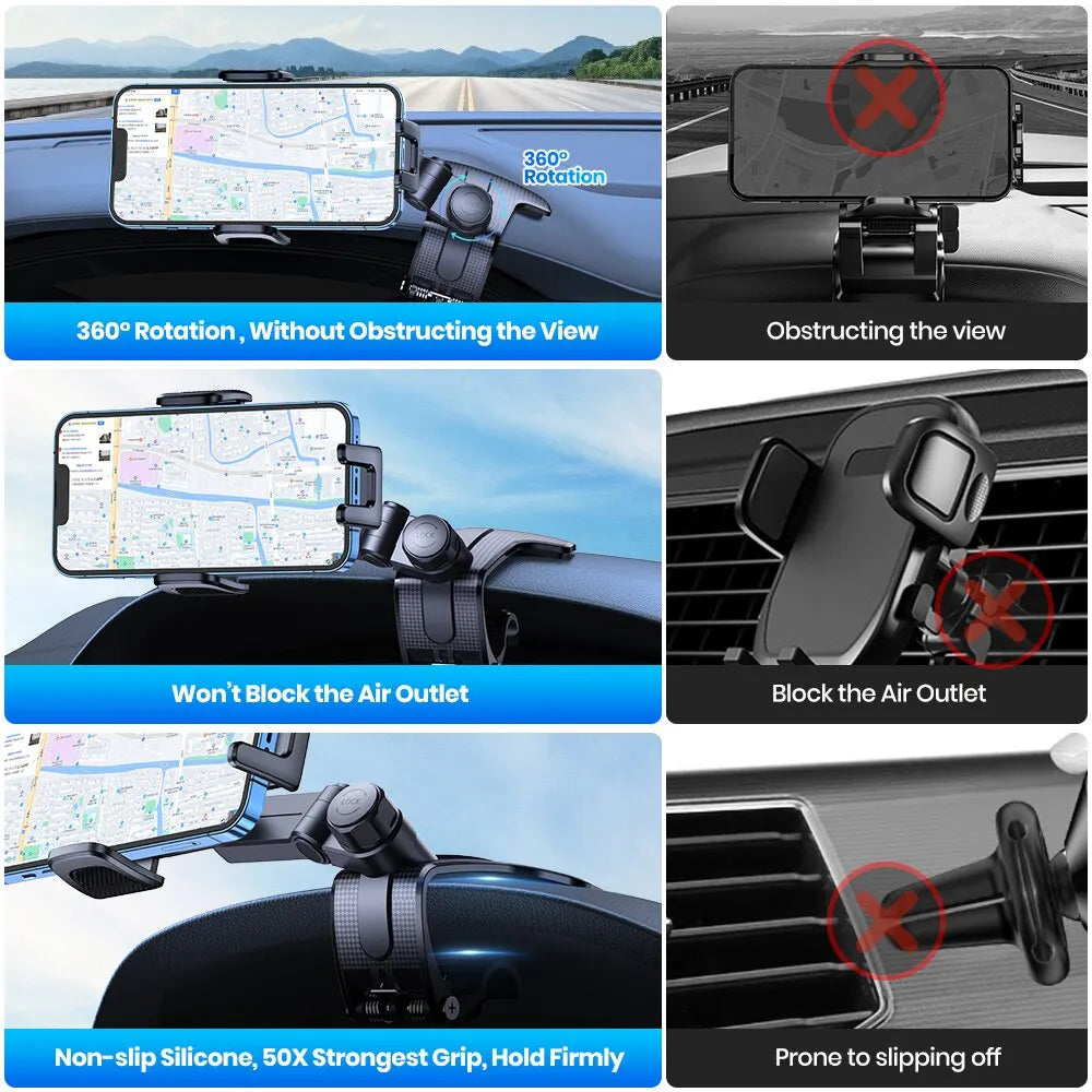 TOPK Multi-Angle Dashboard Phone Mount - View 2