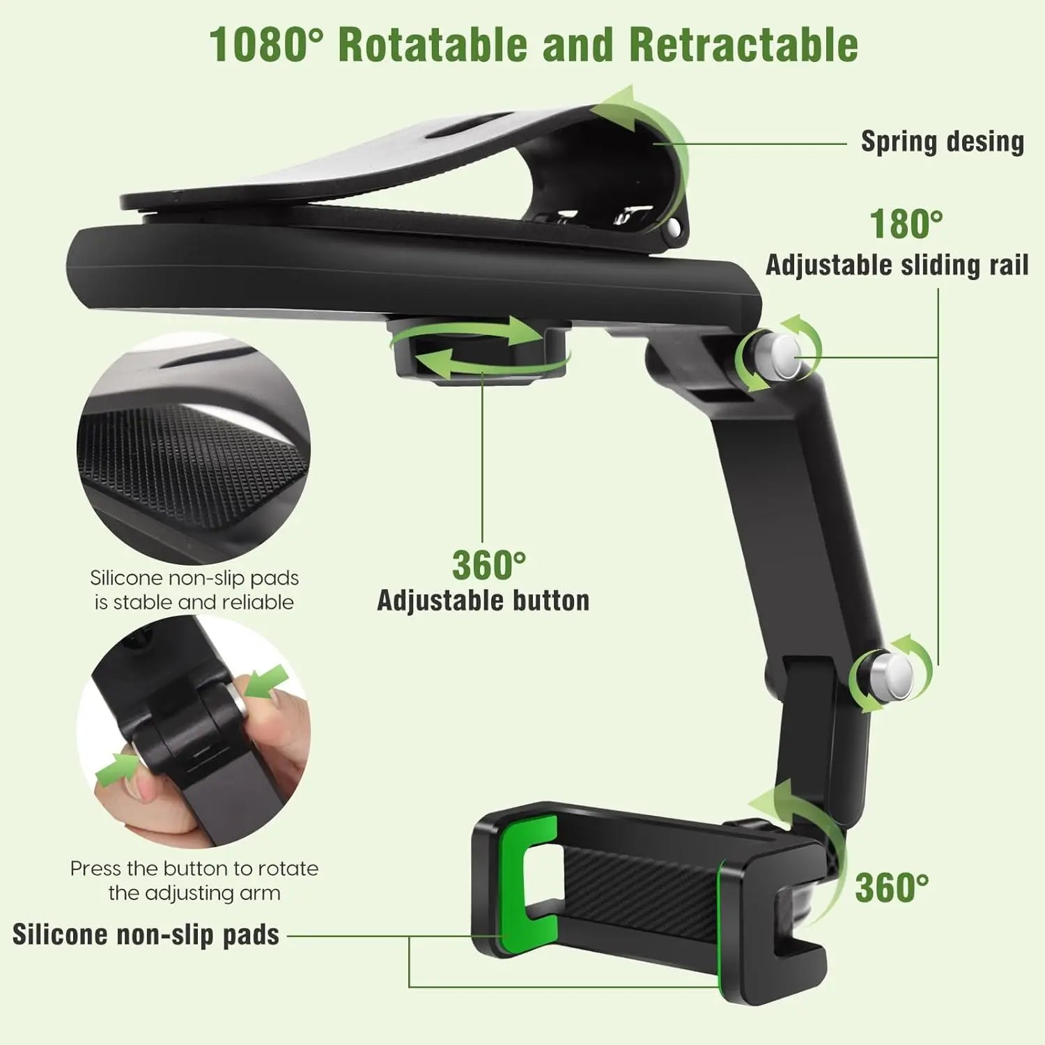 Sun Visor Car Phone Holder 360 Rotating - View 2