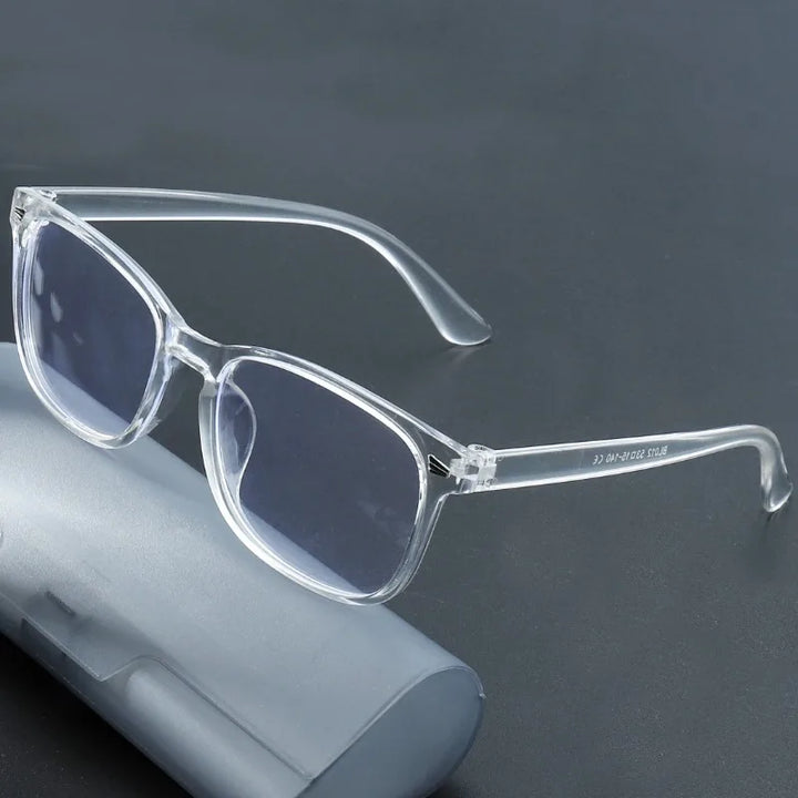 1pc Square Rivet Fashion Anti Blue Light Glasses for Daily Commute, Fashion Glasses|Riveted Frame Design|Lightweight Eyewear