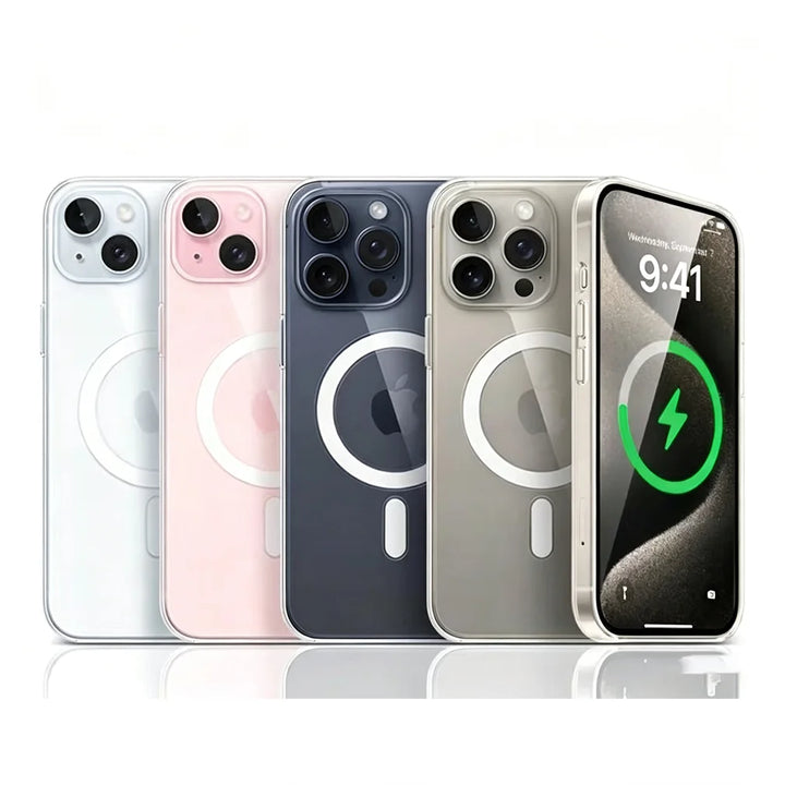 Luxury Clear For Magsafe Wireless Charge Matte Phone Case For iPhone 18 17 AIR 11 12 13 14 15 16 Pro Max Plus Magnetic Cover