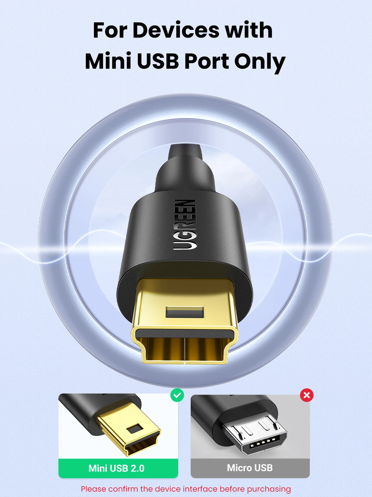 Ugreen Mini USB Cable Mini USB to USB Fast Data Charger Cable for MP3 MP4 Player Car DVR GPS Digital Camera HDD Mini USB