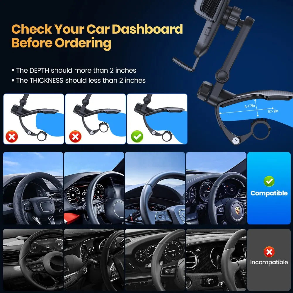 TOPK Multi-Angle Dashboard Phone Mount - View 4