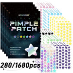 1680 Pimple Patch - Gentle and Non-Irritating, Covers Acne and Blemishes - 280 Star Shape Multi-Color Concealer Patches Daily Fa