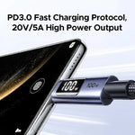 UGREEN PD100W USB C Cable Digital Power Display Fast Charging W/V/A for Laptop MacBook iPhone 18/17 Samsung S26 iPad Smart Cord