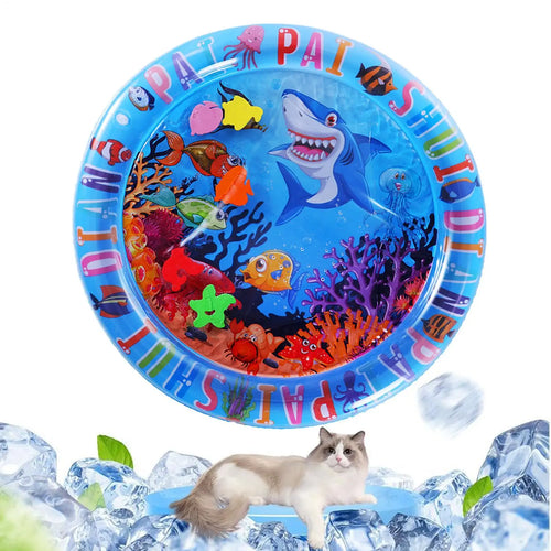 Sensory Water Pad for Cats Waterbed Pad for Dogs Cats Pet Cooling Waterbed Exercise Enrichment Activity Toy for Home Travel