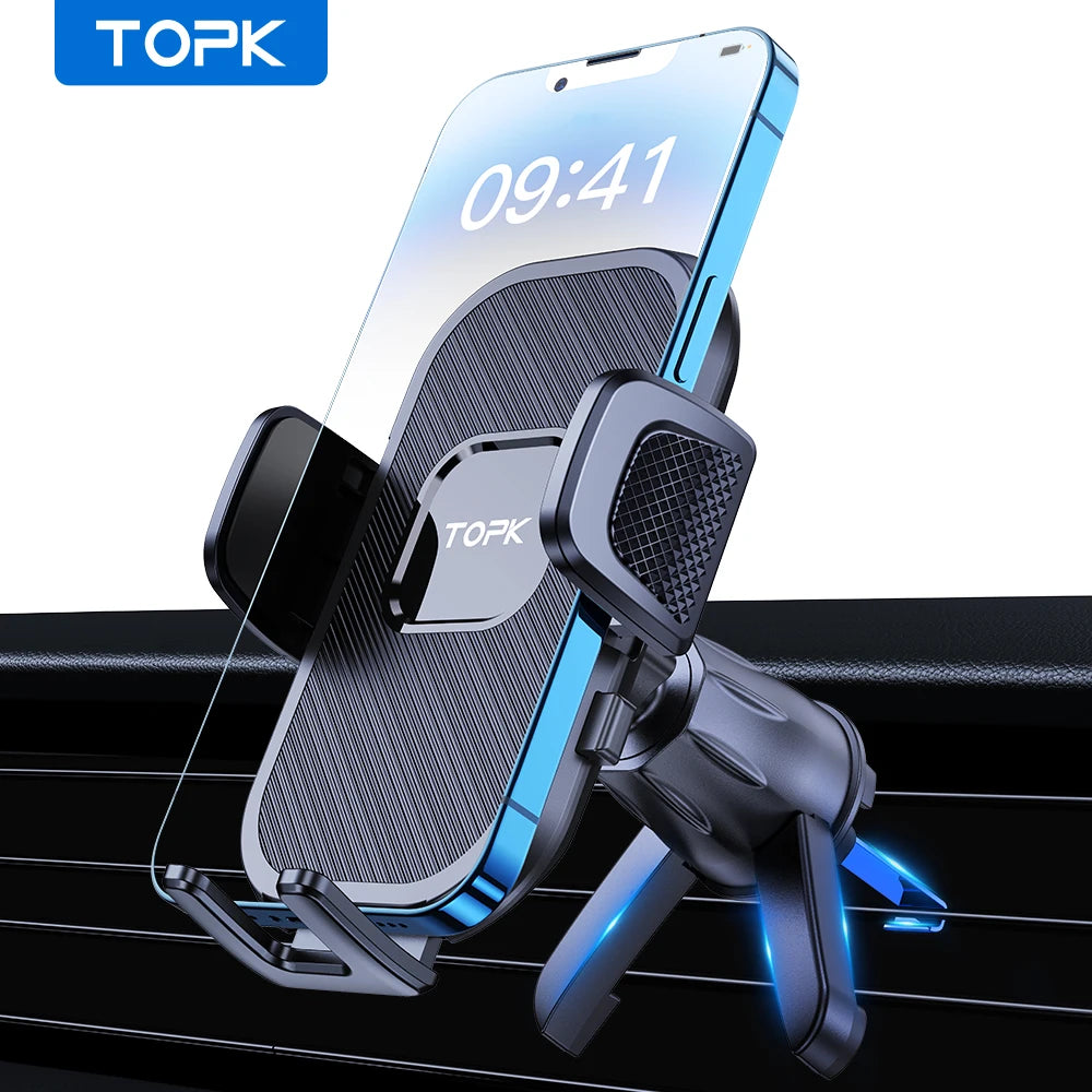 TOPK Air Vent Car Phone Holder Metal Clip
