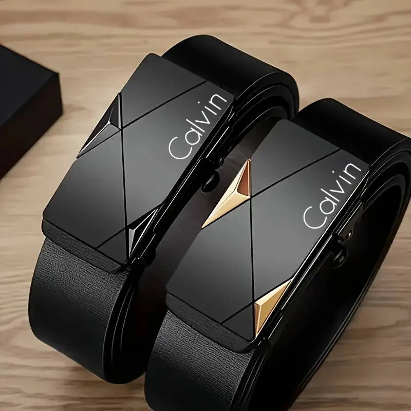 Stylish Men's PU Leather Belt - Fashion Belts for Daily Life, Leisure, Party, Festival, Work, and Business Automatic Buckle
