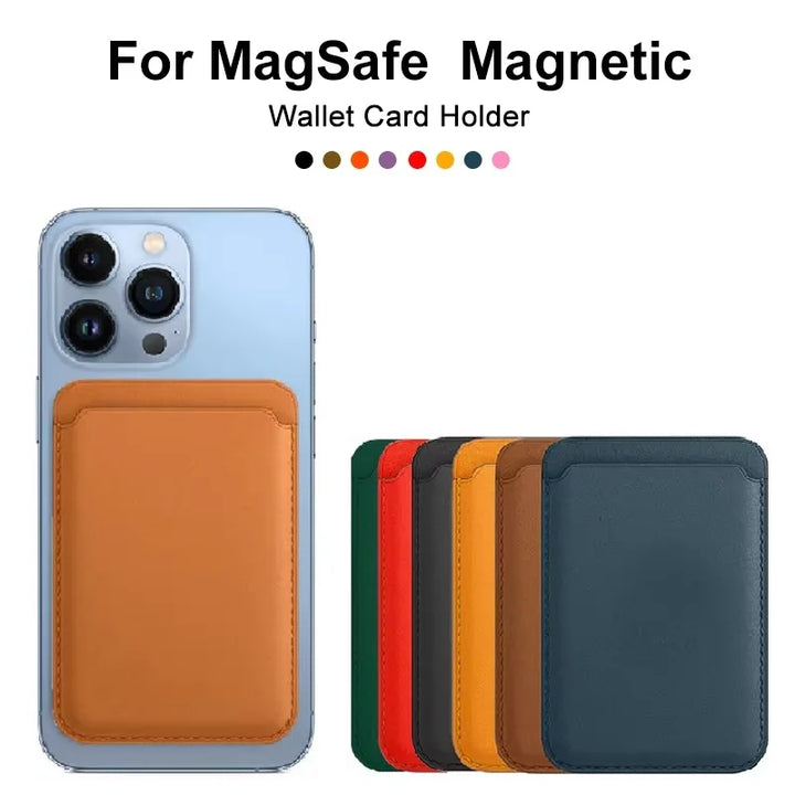 For Magsafe Magnetic Leather Wallet Case For iPhone 17 16 15 14 13 12 11 8 Samsung Huawei Card Holder with Magnet Covers