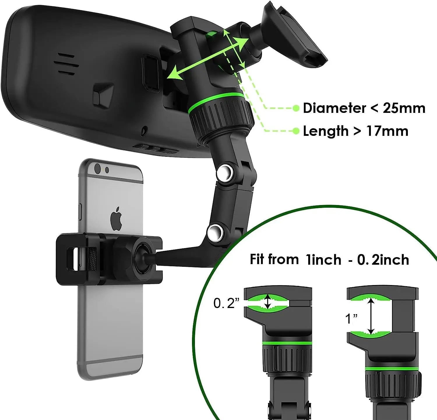 Rearview Mirror Phone Holder Retractable - View 2