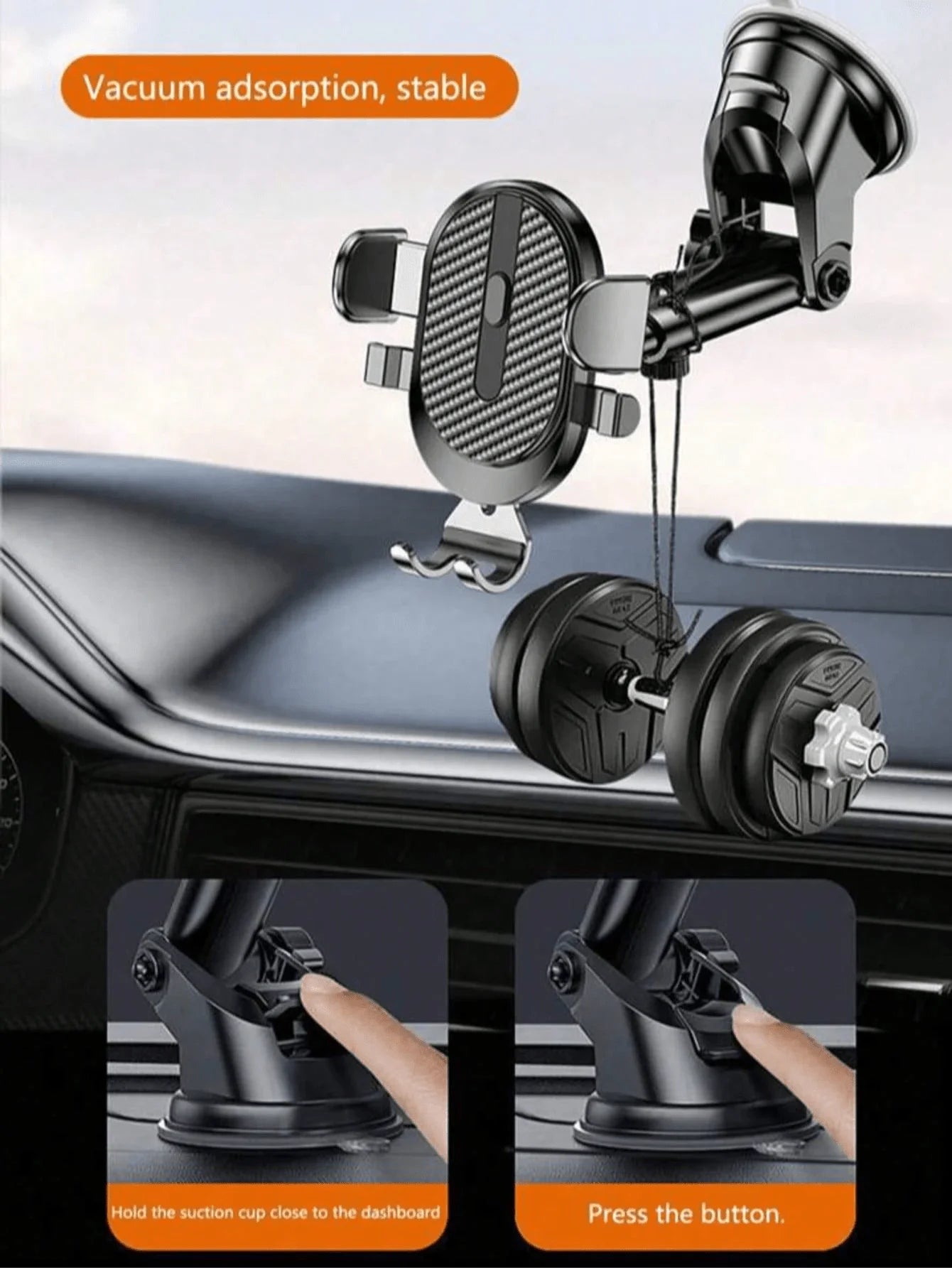 Suction Cup Car Phone Holder for Phones and Tablets - View 3