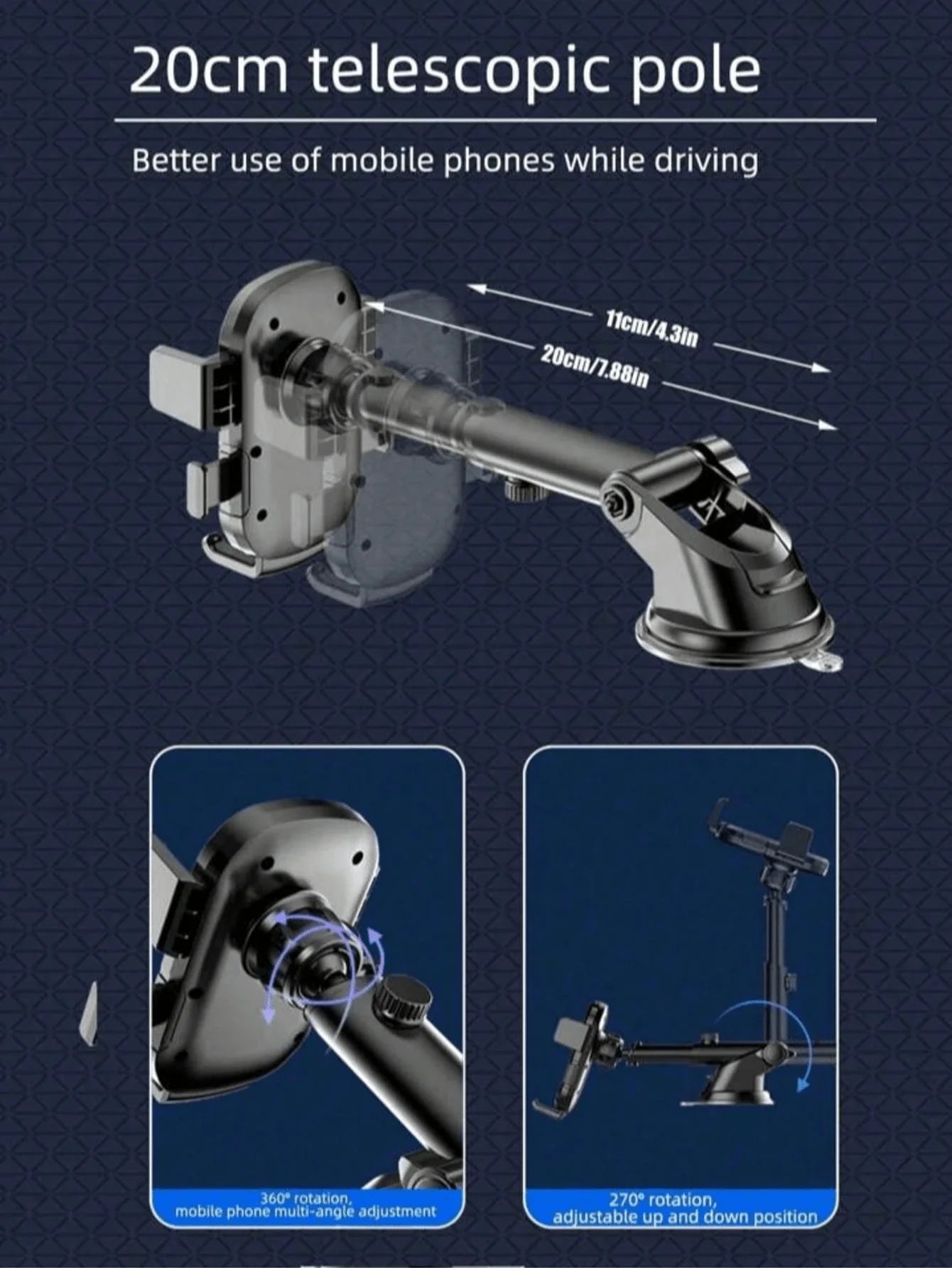 Suction Cup Car Phone Holder for Phones and Tablets - View 5