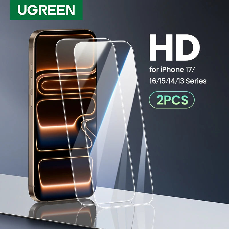 UGREEN 2PCS Screen Protector For iPhone 18 17 16 15 14 13 Pro Max Tempered Glass For iPhone 16 Plus Screen Protectors 15pro Film