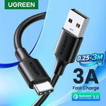 UGREEN USB-A to Type-C Cable for iPhone 17/16 Samsung S26/25/24 Xiaomi Pixel LG USB2.0 Data Cable 3A 18W Charging Cable 0.25-3M