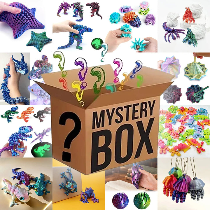 3D Printed Model Toys Mystery Surprise Box - Surprise Gift Box with Assorted Collectibles, Toys & Accessories for Unboxing Fun