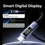UGREEN PD100W USB C Cable Digital Power Display Fast Charging W/V/A for Laptop MacBook iPhone 18/17 Samsung S26 iPad Smart Cord