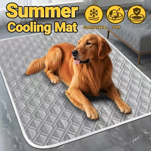 Pet Cooling Mat Breathable Dog Bed Pad Summer Cooling Bed For Cats Dogs Machine Washable Soft Comfortable Grey Mat All Sizes
