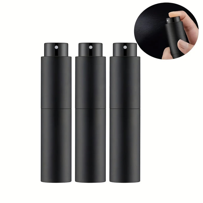 10ml Travel Perfume Sprayer, Refillable Cologne Container, Empty Dispenser Spray Bottle for Mini Sprayer Size (Black)