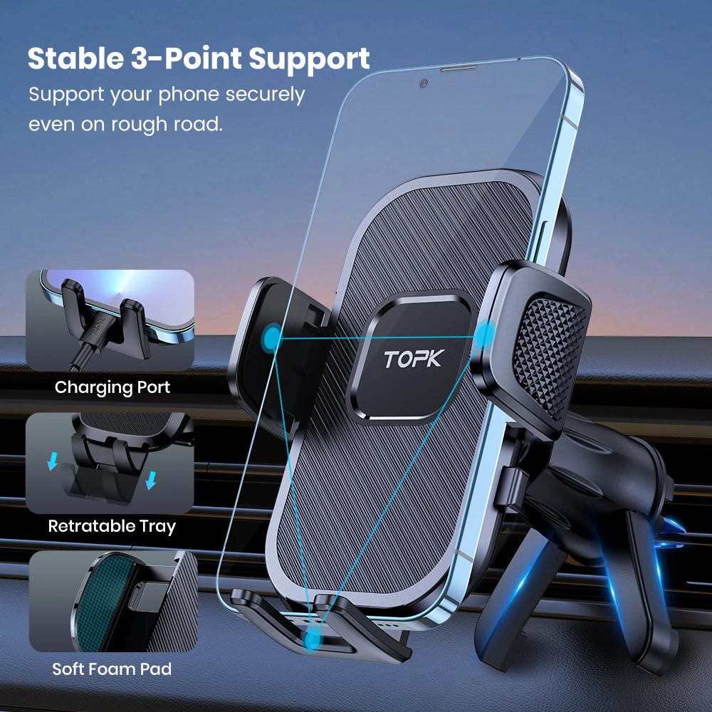 TOPK Air Vent Car Phone Holder Metal Clip - View 5