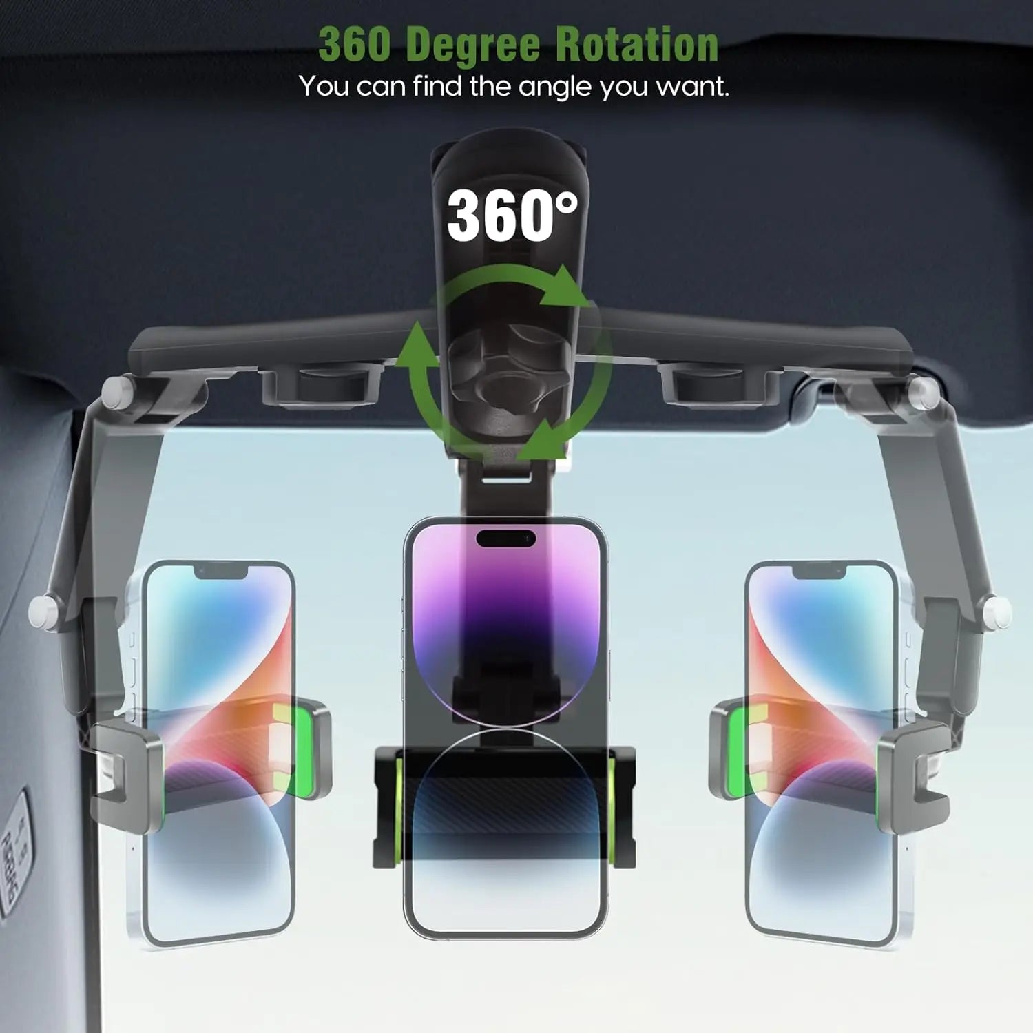 Sun Visor Car Phone Holder 360 Rotating - View 5
