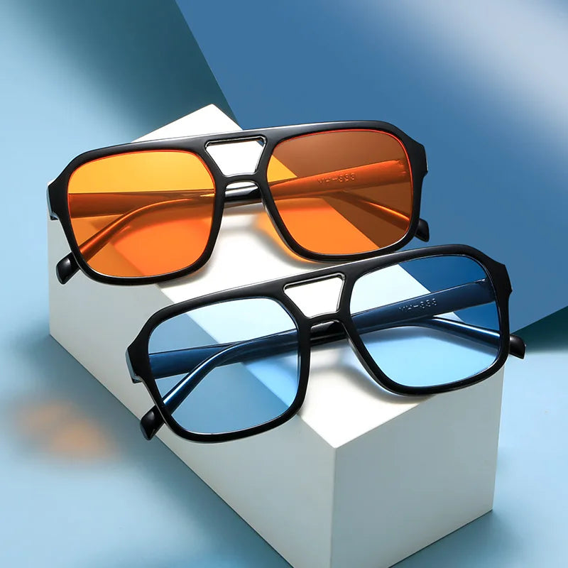 New Pc Frame Round Sunglasses Women Men Vintage Brand Square Sun Glasses for Male Shades Female Eyewear Anti-Glare Sunglasses