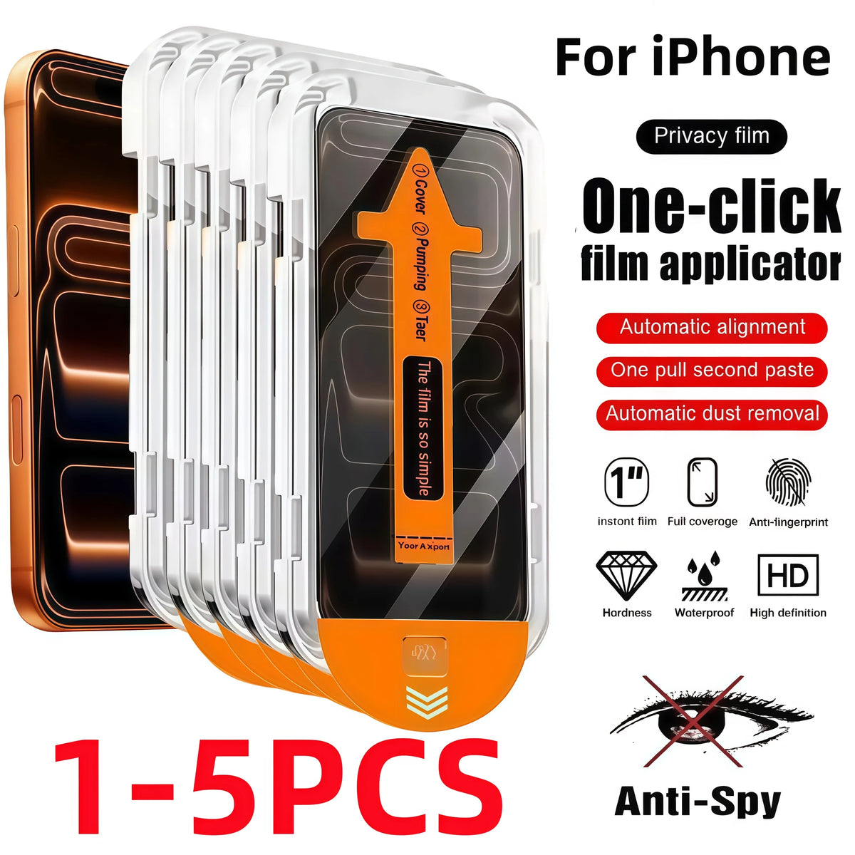1-5pcs Privacy Protective Film Screen Protector for iPhone 17 16 15 14 13 12 11 Pro Max 17Air16Por Series With Installation Tool