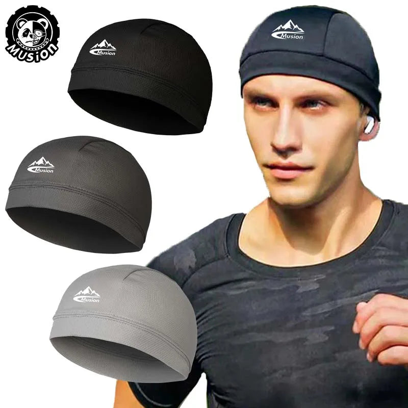 Musion Under Helmet Beanie Cap Vented Sweat Absorbent Moisture Wicking for Men Cycling Motorcycle Riders