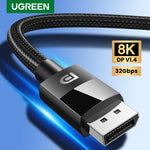 UGREEN DisplayPort Cable 8K DP 1.4 Adapter for TV Xiaomi 2K165Hz 32.4Gbps for PUBG Gaming Play for PC Computer Monitor Projector