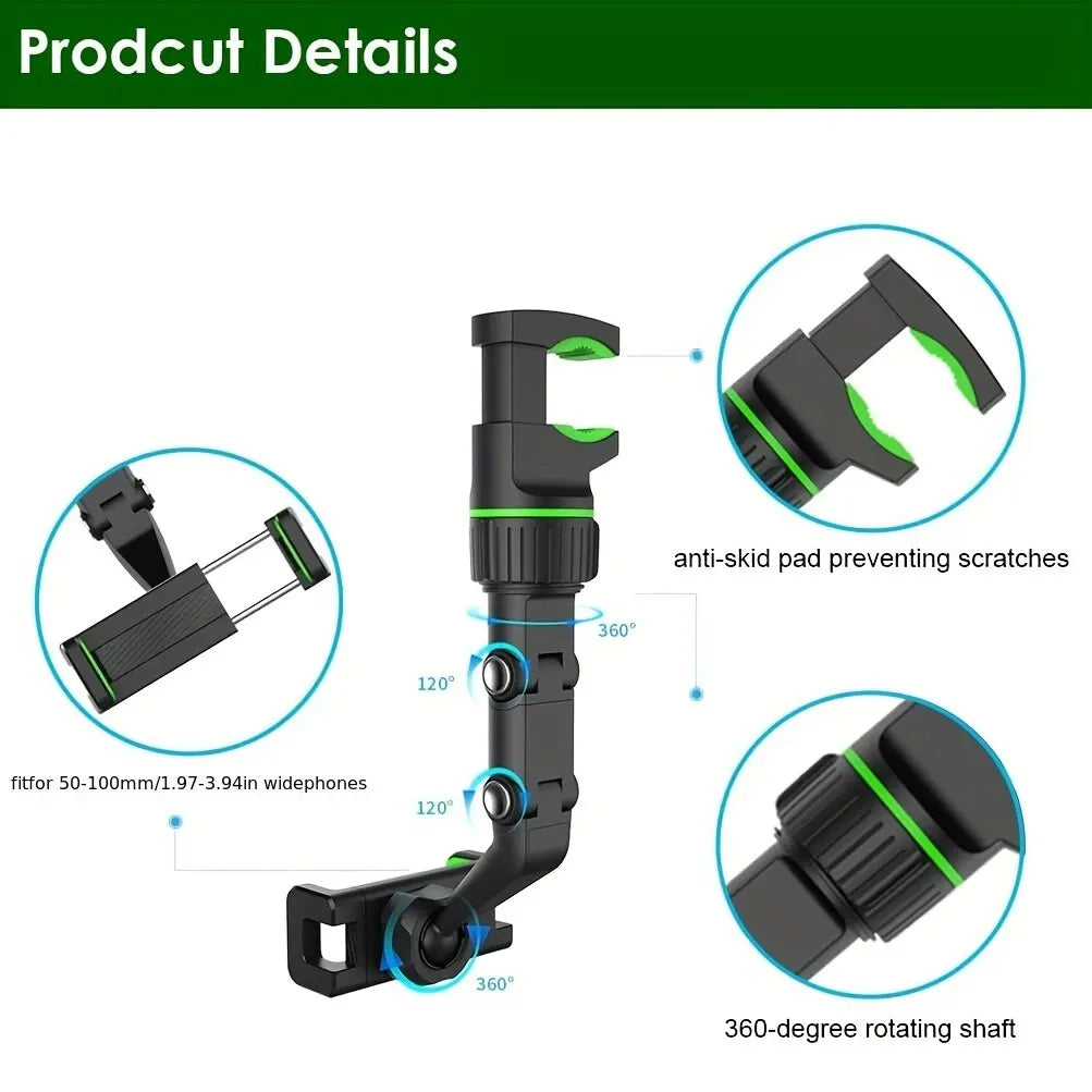 Rearview Mirror Phone Holder Retractable - View 3