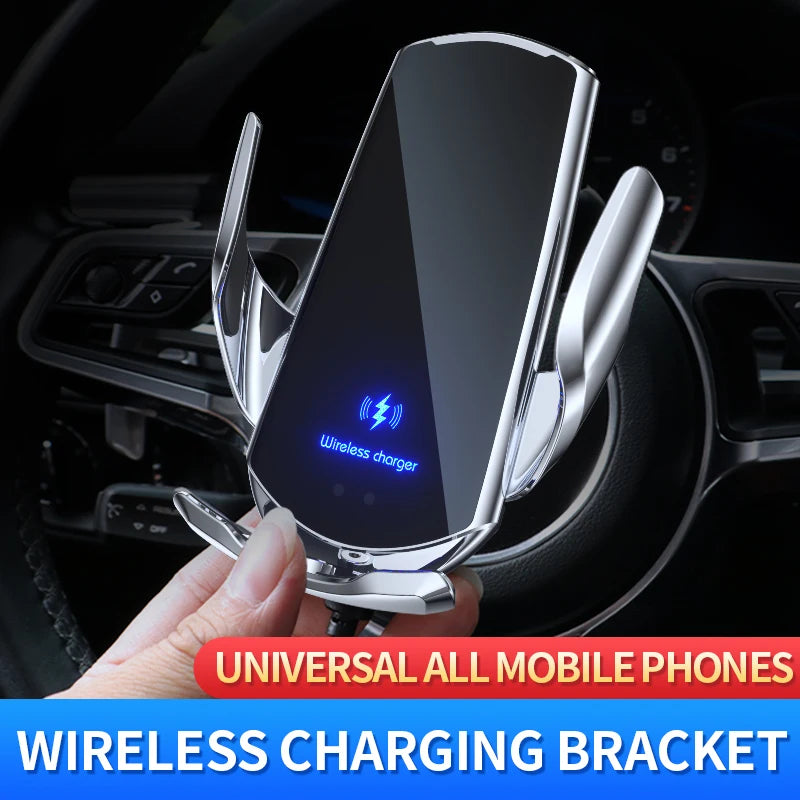New Upgrade Car Magneti Mobile Phone Holder 15W Wireless Charging Portable Cellphone Bracket Stand In Auto Interior Accessories