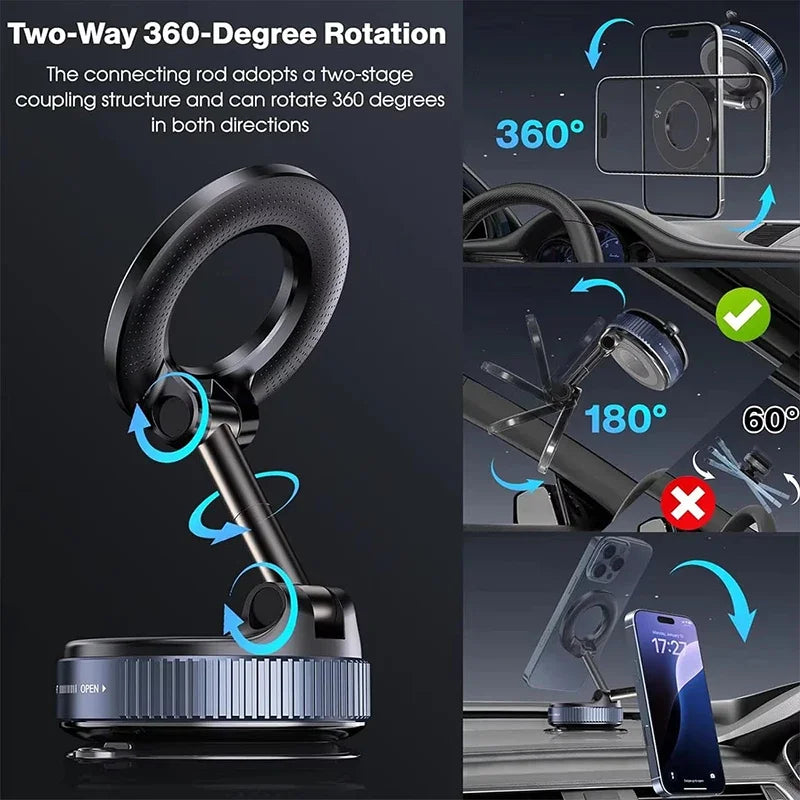 Magnetic Car Phone Holder Vacuum Suction - View 2