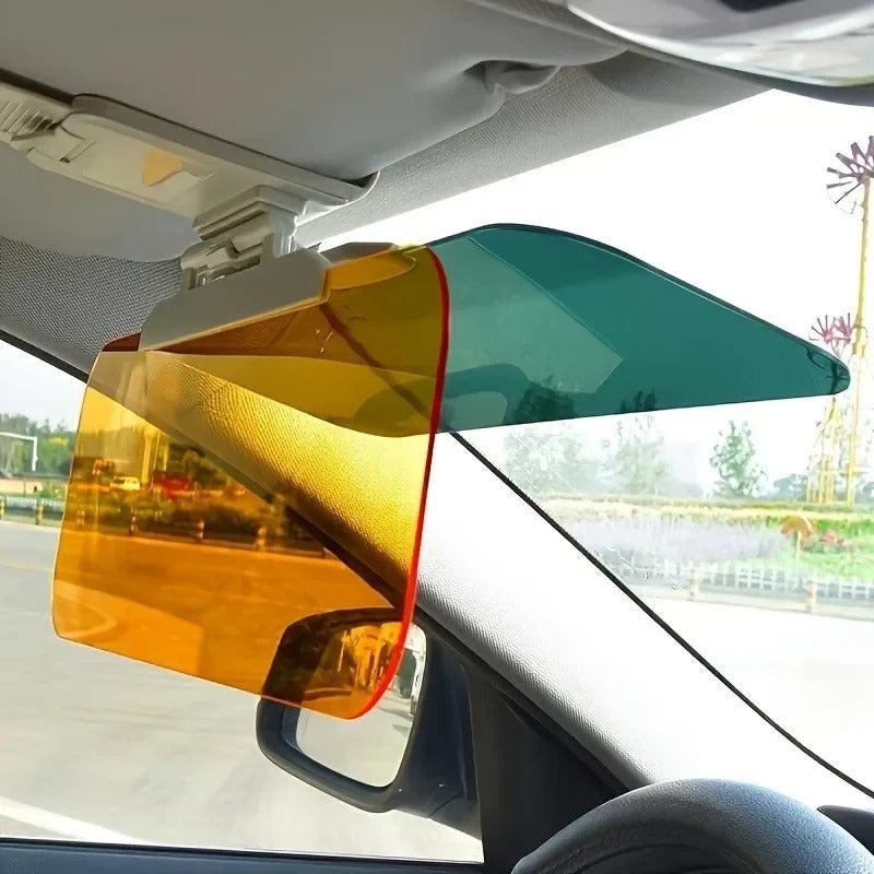 2-in-1 Day & Night Anti-Glare Car Sun Visor – Clip-On Windshield Glare Shield for Safer Driving